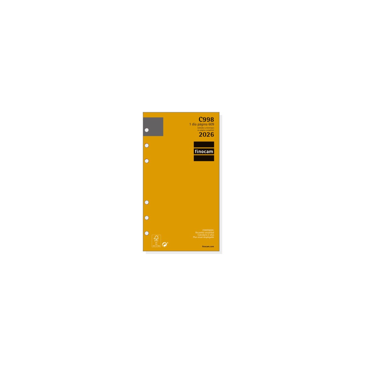 RECAMBIO ANUAL 2026 C998 CLASSIC609 94X171MM DIA PAGINA FINOCAM 201330026