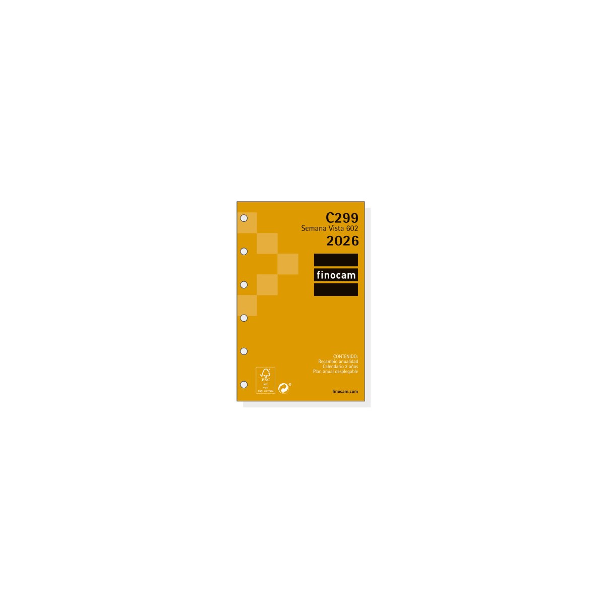 RECAMBIO ANUAL 2026 C299 CLASSIC602 73X114MM SEMANA VISTA HORIZONTAL FINOCAM 201240026