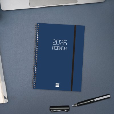 AGENDA 2026 BASIC OPAQUE E10 155X212MM SEMANA VISTA HORIZONTAL AZUL FINOCAM 742761026