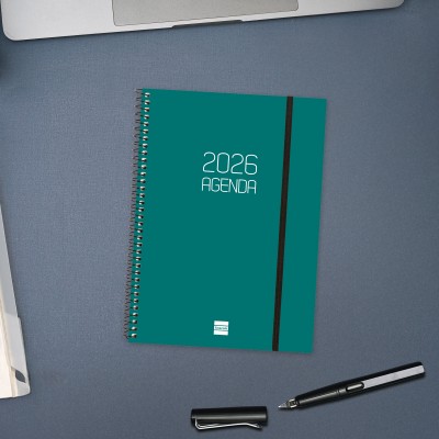 AGENDA 2026 BASIC OPAQUE E10 155X212MM SEMANA VISTA HORIZONTAL VERDE FINOCAM 742762026