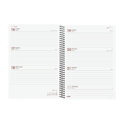 AGENDA 2026 BASIC OPAQUE E10 155X212MM SEMANA VISTA HORIZONTAL BURDEOS FINOCAM 742767426
