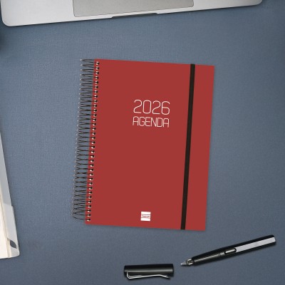 AGENDA 2026 BASIC OPAQUE E10 155X212MM DIA PAGINA BURDEOS FINOCAM 742917426
