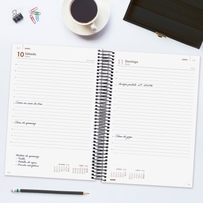 AGENDA 2026 BASIC YEAR E11 165X242MM DIA PAGINA NEGRO FINOCAM 742076026