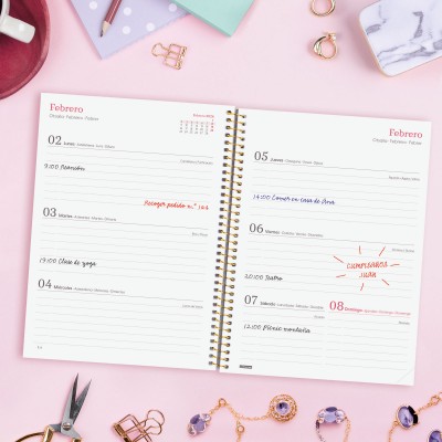 AGENDA 2026 TRENDY DESIGN E10 155X212MM SEMANA VISTA HORIZONTAL GOLDY FINOCAM 742232626