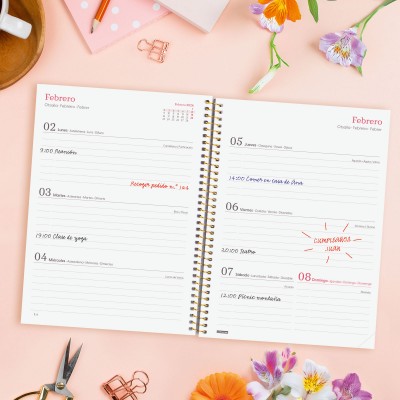 AGENDA 2026 TRENDY DESIGN E10 155X212MM SEMANA VISTA HORIZONTAL FLORA FINOCAM 742233026