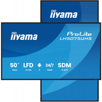MONITOR TACTIL IIYAMA 50 3840X2160 UHD VA 500CD M2 HORIZ VERTFAILOVERMM 2X 10W HDMI 3X DP DP OUT USB 20 X2 WIFI LAN MEDIA PLAY 