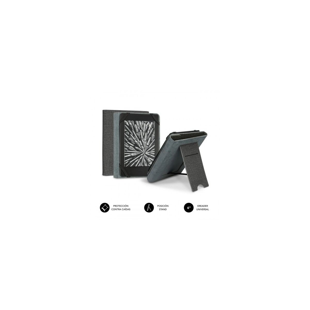 SUBBLIM FUNDA EBOOK CLEVER STAND 6 GREY