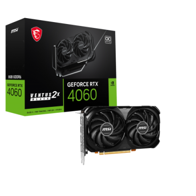 MSI GEFORCE RTX 4060 VENTUS 2X BLACK 8G OC tarjeta grafica NVIDIA 8 GB GDDR6