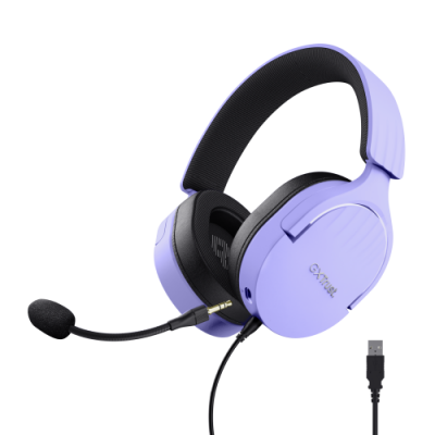 Trust GXT 490P FAYZO Auriculares Alambrico Diadema Juego USB tipo A Negro Purpura