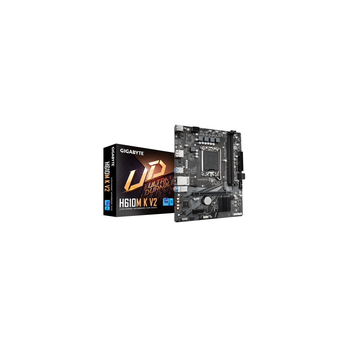 GIGABYTE H610M K V2 Placa base Procesadores Intel Core 14ª generacion hasta 5600 MHz DDR5 1xPCIe 30 M2 LAN 1GbE USB 32 Gen 1 GIGABYTE H610M K V2 Placa base Procesadores Intel Core 14ª generacion hasta 5600 MHz DDR5 1xPCIe 30 M2 LAN 1GbE USB 32 Gen 1