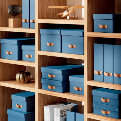 PACK 2 CAJAS DE ALMACENAMIENTO CARToN MEDIANA BAJA COLOR AZUL LEITZ 61480068