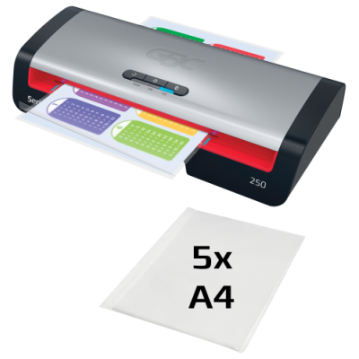 PLASTIFICADORA MODELO 250 DIN A4 COLOR PLATA GBC 4410070EU