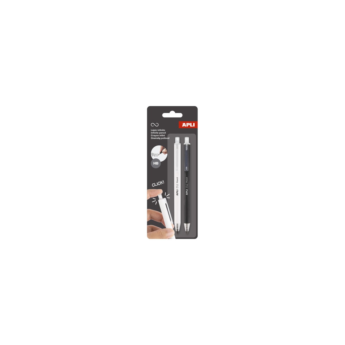 PACK 2 LAPICES RETRACTIL INFINITO NEGRO BLANCO APLI 20064 PACK 2 LAPICES RETRACTIL INFINITO NEGRO BLANCO APLI 20064