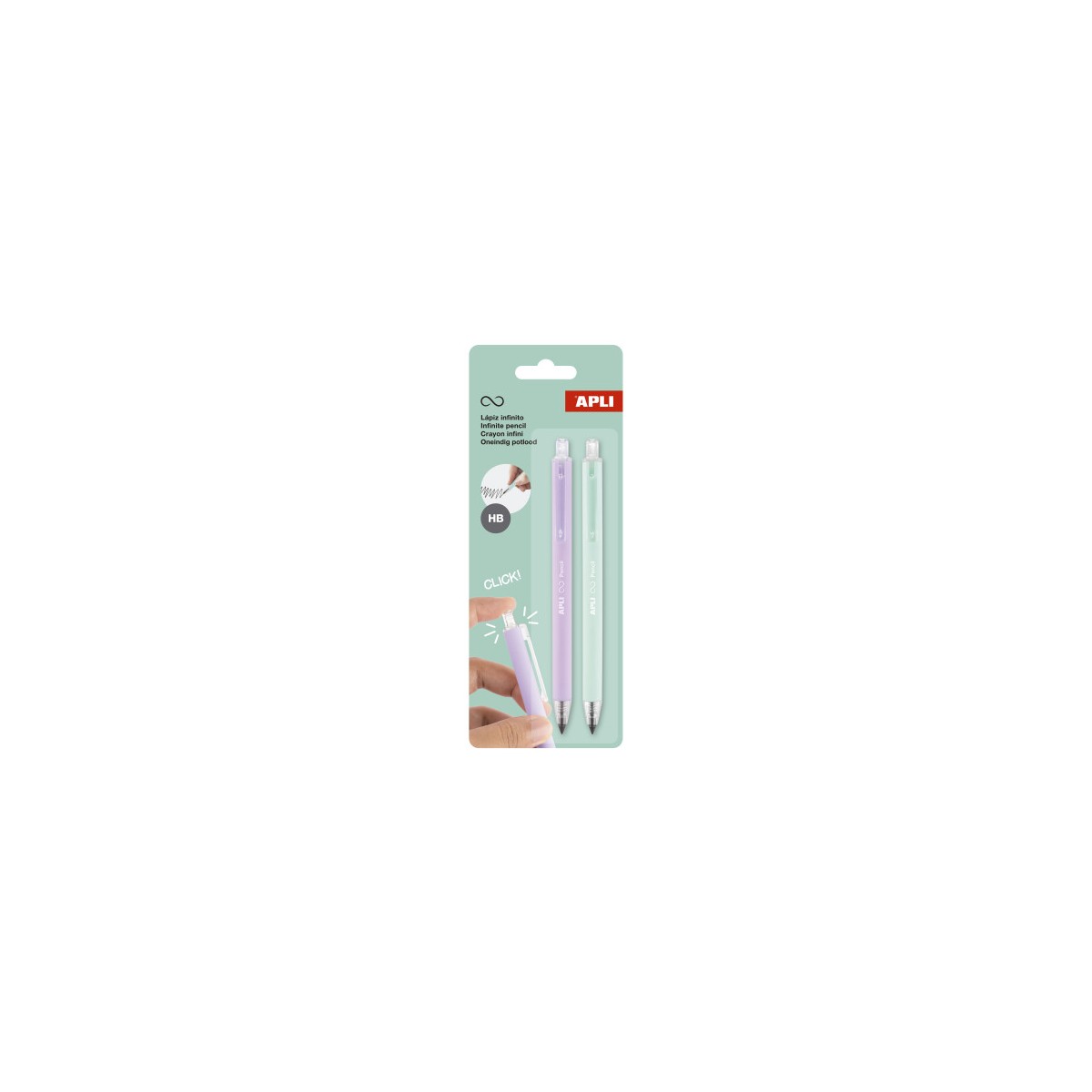 PACK 2 LAPICES RETRACTIL INFINITO LILA VERDE APLI 20065 PACK 2 LAPICES RETRACTIL INFINITO LILA VERDE APLI 20065