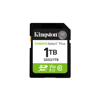 Kingston Technology 1 TB SDXC Canvas Select Plus Gen3 150 MB s C10 UHS I U3 V30