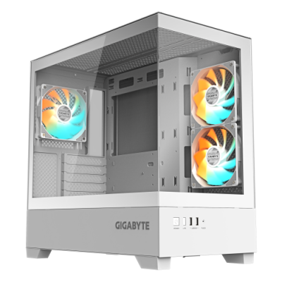 GIGABYTE C201 PANORAMIC ICE Caja para PC Torre media m ATX compatible con radiador de 360 mm 3 ventiladores preinstalados USB 3