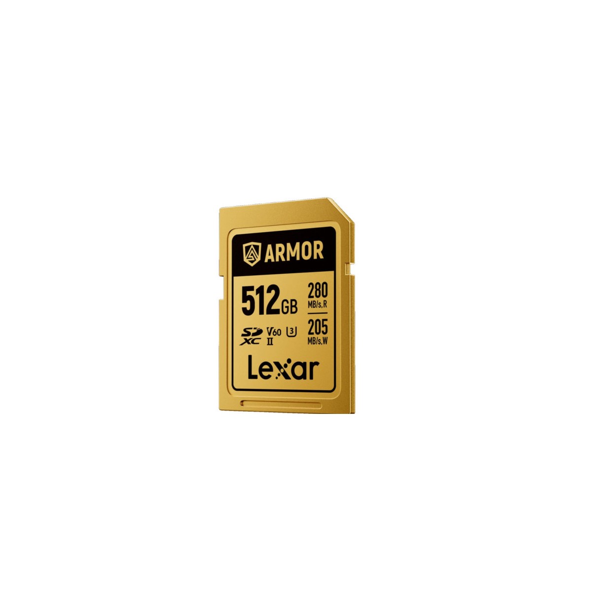 LEXAR 512GB PROFESSIONAL ARMOR GOLD SDXC UHS II CARDS UP TO 280MB S READ 210MB S WRITE C10 V60 U3STAINLESS STEEL CASING IP68