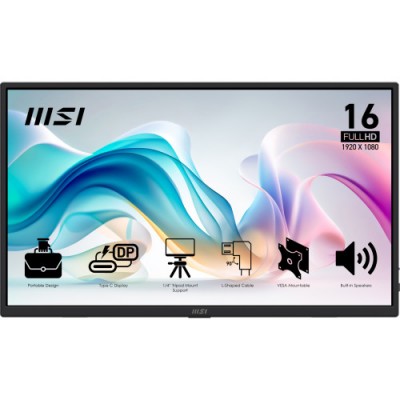 MSI PRO MP165 E6 monitor o TV portatil Monitor portatil Negro 396 cm 156 LED 1920 x 1080 Pixeles