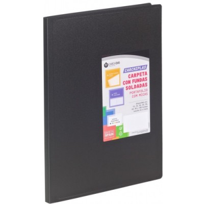 CARPETA CARCHIPLAS BOOK A4 POLIPROPILENO 50 FUNDAS SOLDADAS NEGRO CARCHIVO 50305006