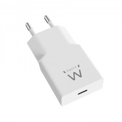 Ewent Cargador Rapido USB C PD de 20W con Tecnologia GaN y Diseno Ultrafino