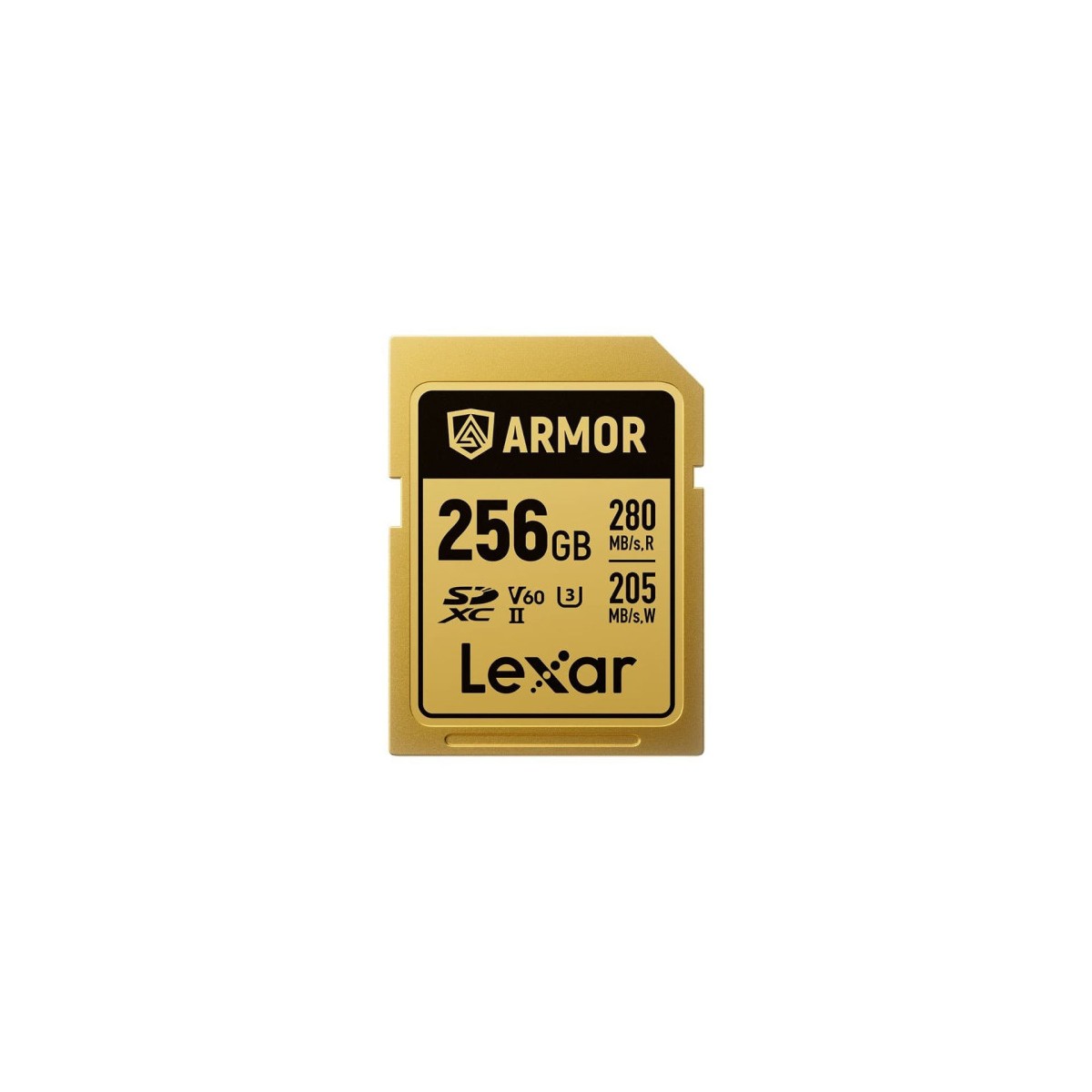 LEXAR 256GB PROFESSIONAL ARMOR GOLD SDXC UHS II CARDS UP TO 280MB S READ 210MB S WRITE C10 V60 U3STAINLESS STEEL CASING IP68
