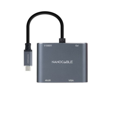 NANOCABLE CONVERSOR USB C MACHO A HDMI HEMBRA VGA HEMBRA USB30 Y USB C PD