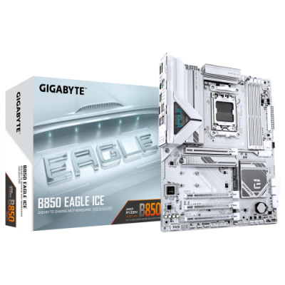 PLACA GIGABYTE B850 EAGLE ICE BLANCOAMDAM5B8504DDR5256GB1HDMI1DP4SATA33M225GBE5USB32ATX