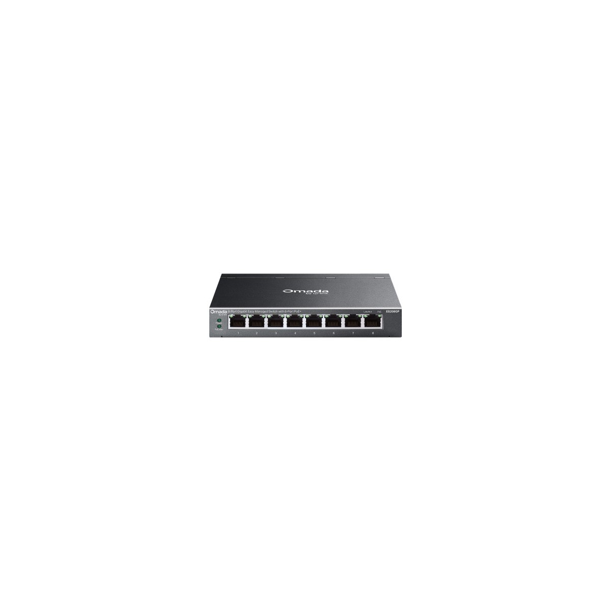 TP Link Omada ES208GP switch Gestionado L2 Gigabit Ethernet 10 100 1000 Energia sobre Ethernet PoE DIN rail Negro