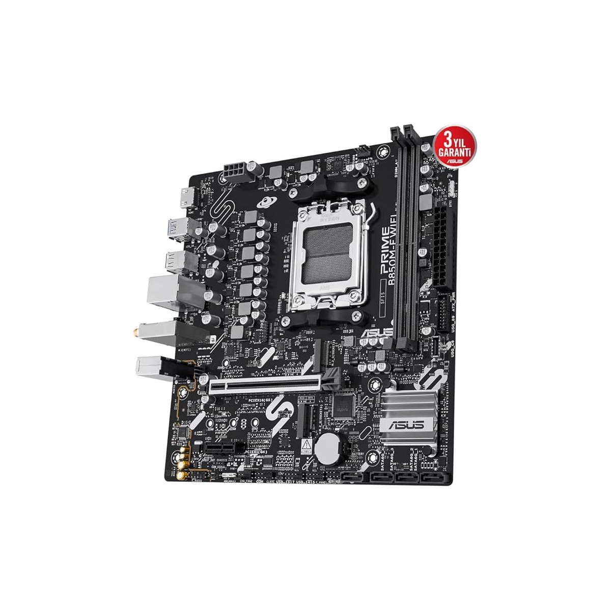 PLACA ASUS PRIME B850M F WIFIAMDAM5B8502DDR5128GB1HDMI4SATA32M2GBLANWIFI6BT535USB32MATX