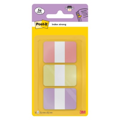 BLISTER DISPENSADOR 36 MARCADORES INDEX STRONG 254X381 MM 3 COLORES PASTEL ROSA AMARILLO MORADO 686 3SUN POST IT 7100396511