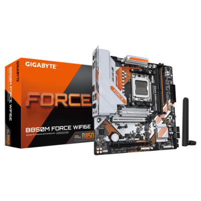 PLACA GIGABYTE B850M FORCE WF6EAMDAM5B8502DDR5128GB1HDMI1DP4SATA33M2GBELANWIFI6EBT534USB32MATX