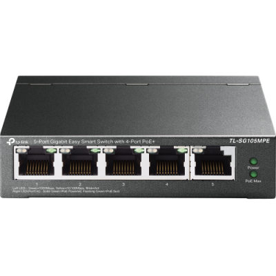 TP Link TL SG105MPE switch L2 Gigabit Ethernet 10 100 1000 Energia sobre Ethernet PoE Negro