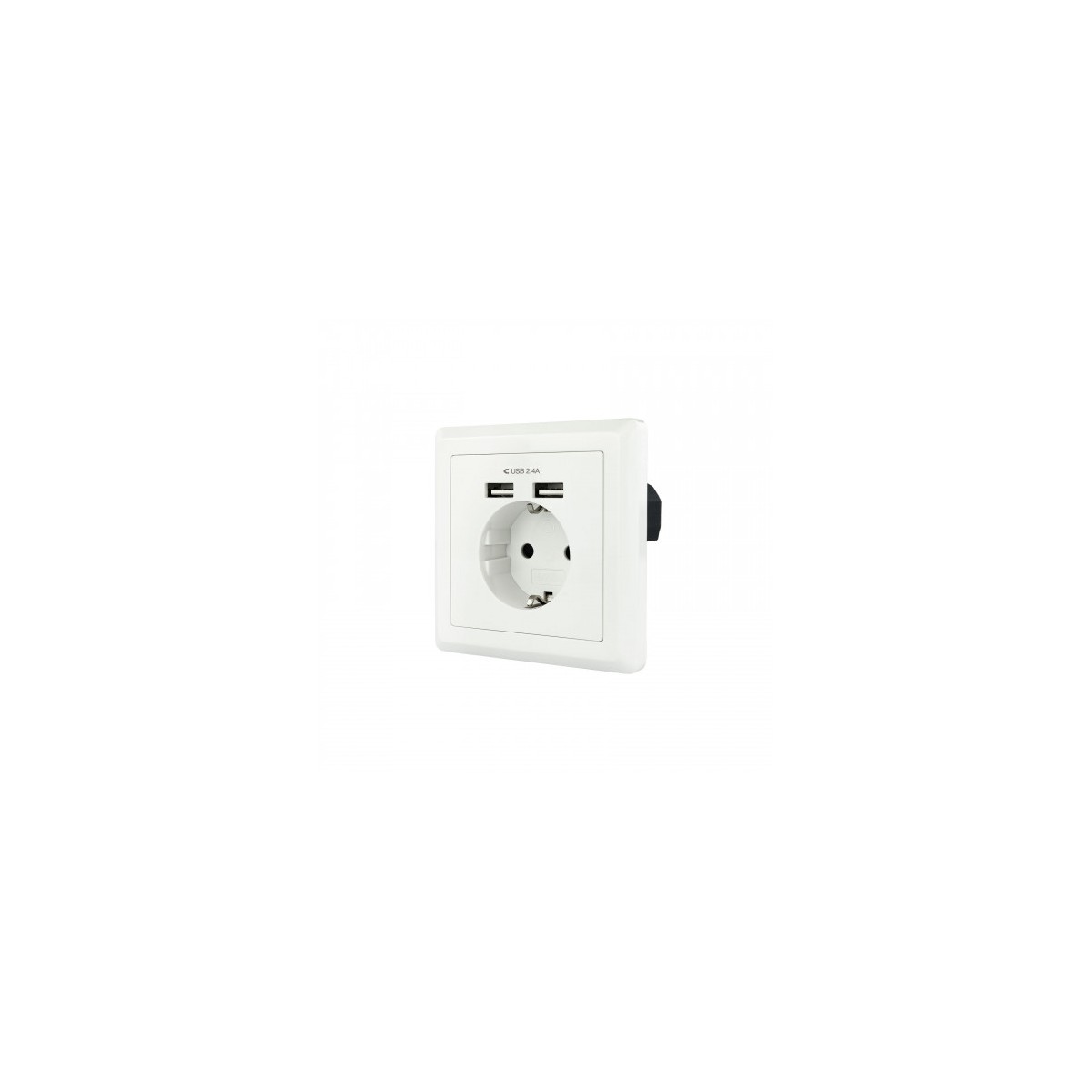 Nanocable Base de enchufe de pared tipo schuko con 2 tomas USB Max 24A blanca