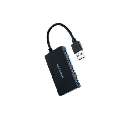 Nanocable Hub USB 30 con 4 Puertos de USB 30 USB A M USB 30 H Negro 15 cm