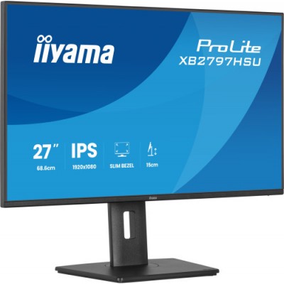 MONITOR IIYAMA PANTALLA PARA PC 686 CM 27 1920 X 1080 PIXELES FULL HD LED PANEL IPS AJUSTABLE EN ALTURA HDMI DISPLAYPORT USB