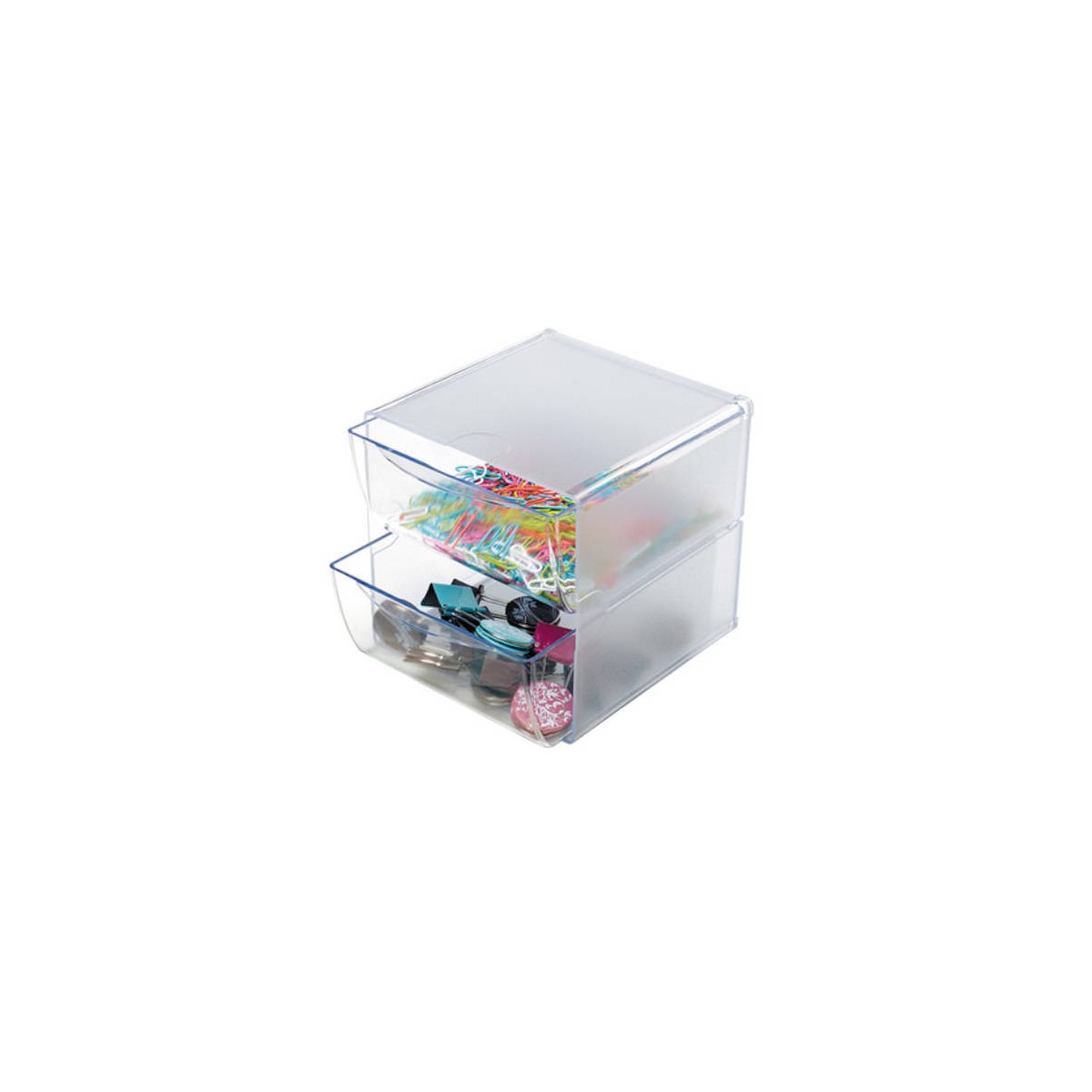 ORGANIZADOR MODULAR CON DOS CAJONES DE 165X145X7 TRANSPARENTE DEFLECTO 350101