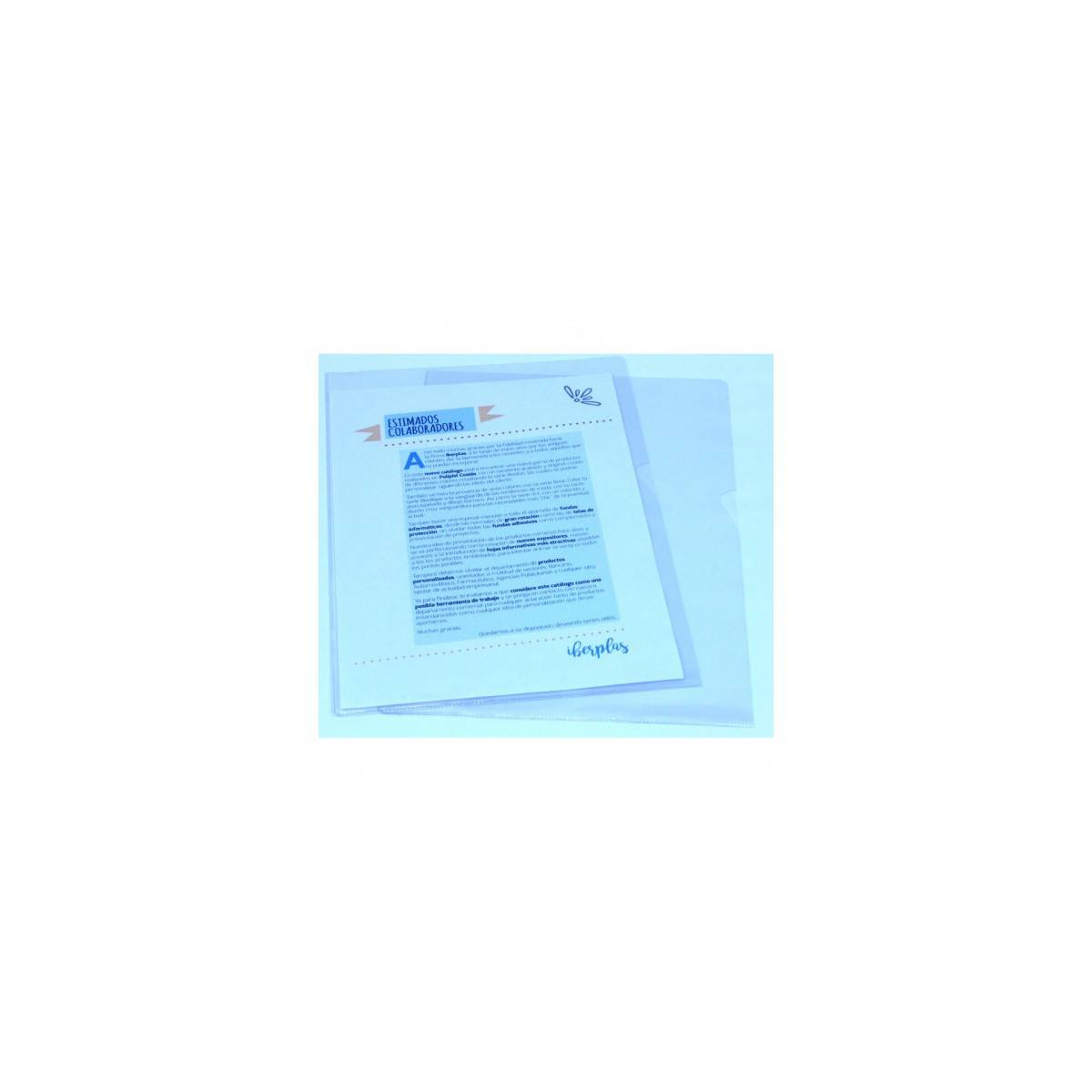 CAJA 30 DOSSIER FORMATO FOLIO L C UNERO PVC CRISTAL 300 MICRAS IBERPLAS 25730