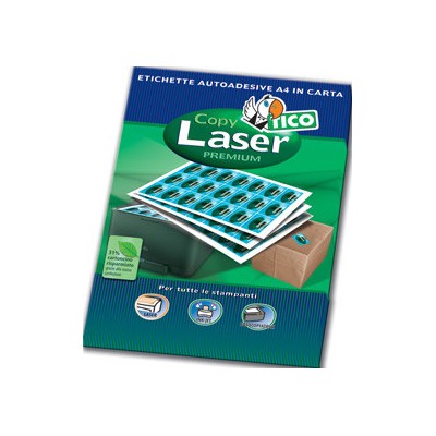 CAJA 100 HOJAS ETIQUETAS BLANCAS SIN MaRGENES LaSER LaSER DE COLOR INYECCIoN DE TINTA FOTOCOPIADORAS 52X30 MM TICO LP4W 5230