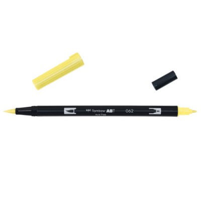 ROTULADOR DOBLE PUNTA PINCEL COLOR PALE YELLOW TOMBOW ABT 062