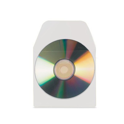 PACK DE 10 FUNDAS CD DVD PP TRANSPARENTE AUTOADHESIVAS CON SOLAPA 3L 6832 10