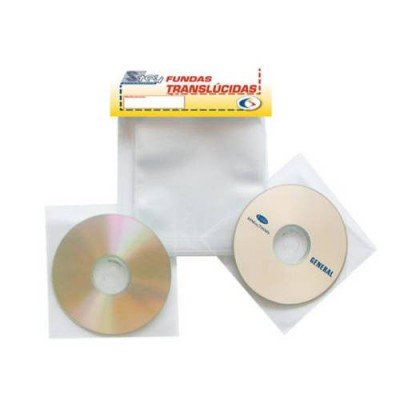 PACK DE 100 FUNDAS CD DVD PP TRANSPARENTE NO ADHESIVAS CON SOLAPA 3L 10297