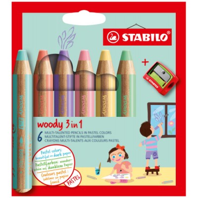 STABILO woody 3 in 1 Colores surtidos 6 piezas