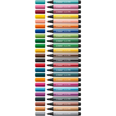 ESTUCHE ARTY CON 12 COLORES ROTULADOR PREMIUM CON PUNTA BISELADA PEN 68 MAX STABILO 768 12 21