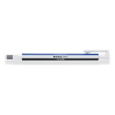 BORRADOR DE PRECISIoN PUNTA RECTANGULAR 25 X 5 MM CUERPO BLANCO AZUL NEGRO TOMBOW EH KUS