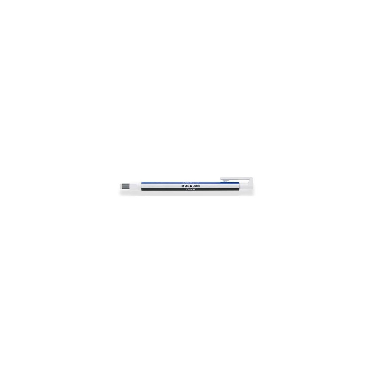 BORRADOR DE PRECISIoN PUNTA RECTANGULAR 25 X 5 MM CUERPO BLANCO AZUL NEGRO TOMBOW EH KUS