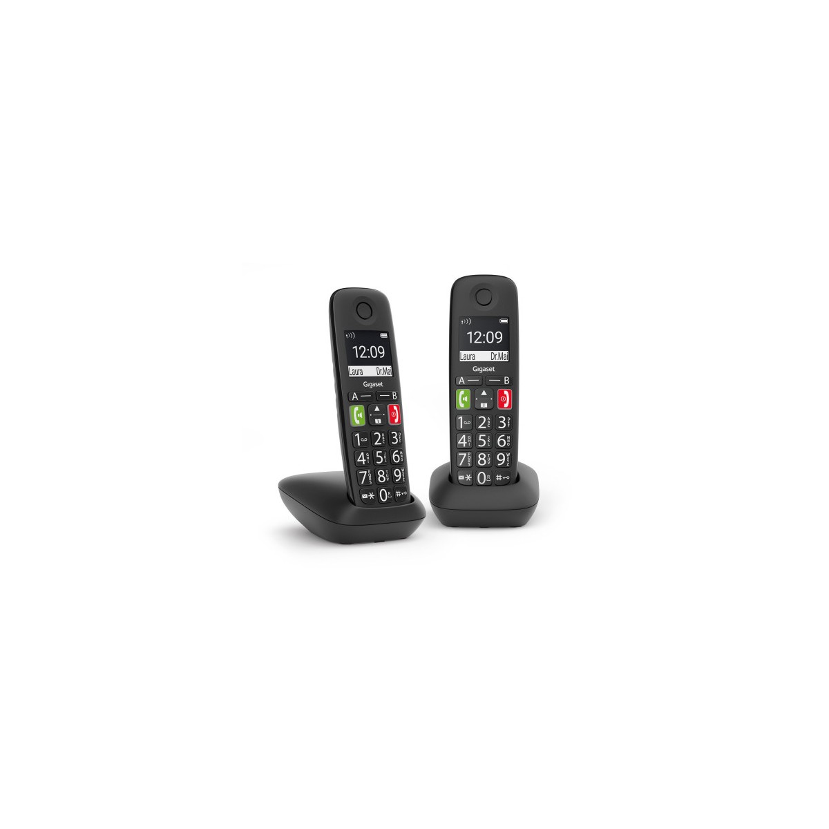 Gigaset E290 Duo Telefono DECT analogico Identificador de llamadas Negro