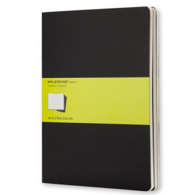 SET DE 3 LIBRETAS CAHIER NEGRAS XL 19X25CM LISAS MOLESKINE QP323