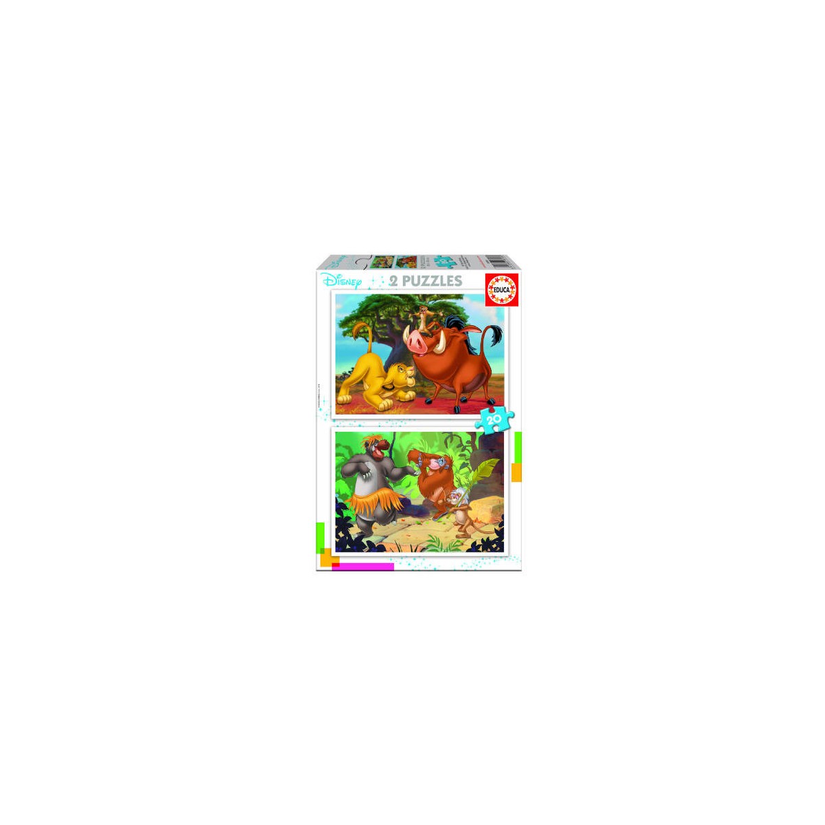 PUZZLE INFANTIL 2x20 DISNEY ANIMALS DE 3 5 ANOS EDUCA BORRAS 18103