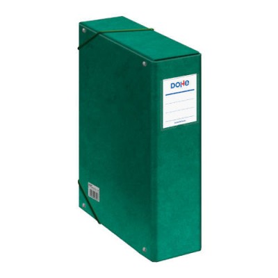 CAJAS DE PROYECTOS CARToN FORRADO LOMO DE 9 CM VERDE CON ETIQUETA 245X350X90 DOHE 09746