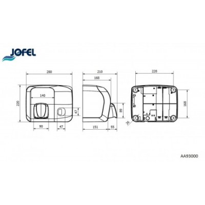 Jofel AA93000 secador de mano Boton